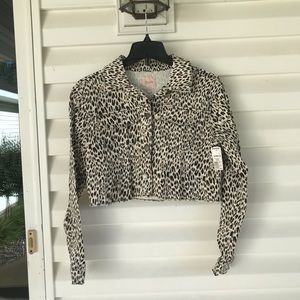 NWT Cropped Cheetah Print Jacket
